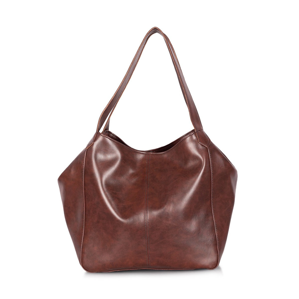 Brown PU Leather Handbag