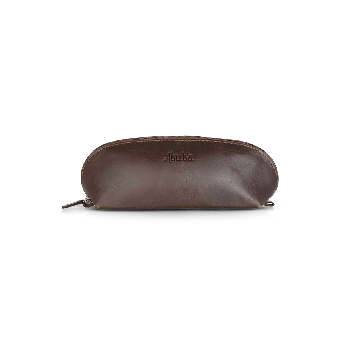 Brown Cosmetic Leather Bag