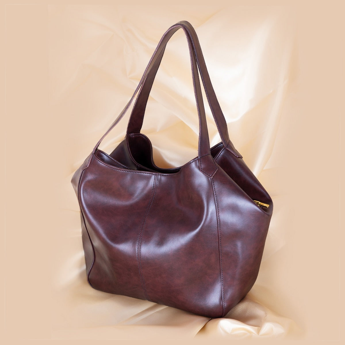 Brown PU Leather Handbag