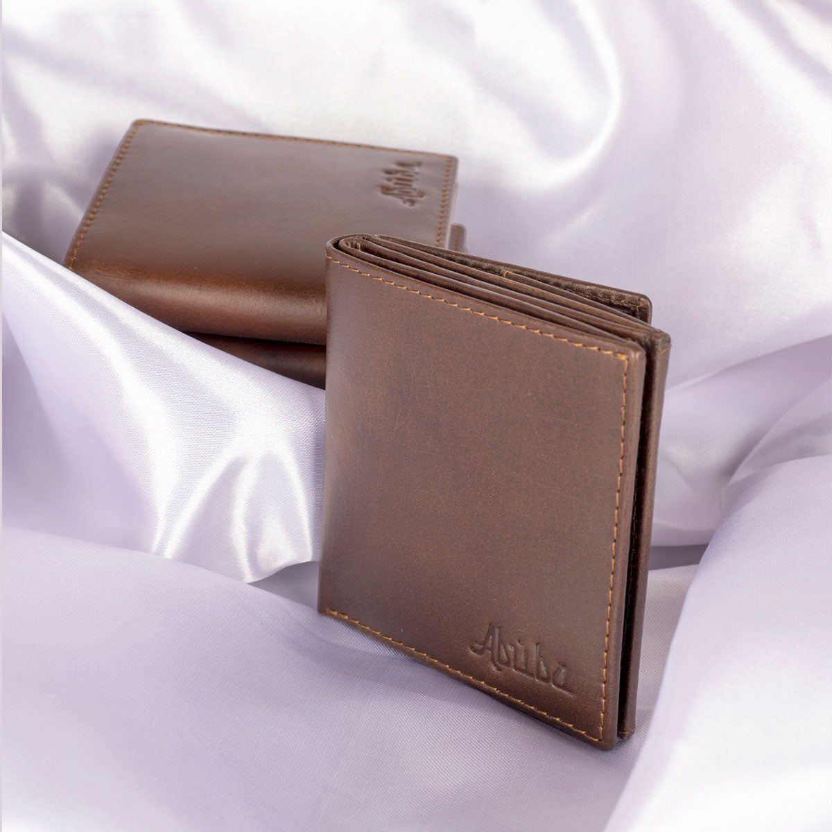 Unisex Brown Leather Wallet