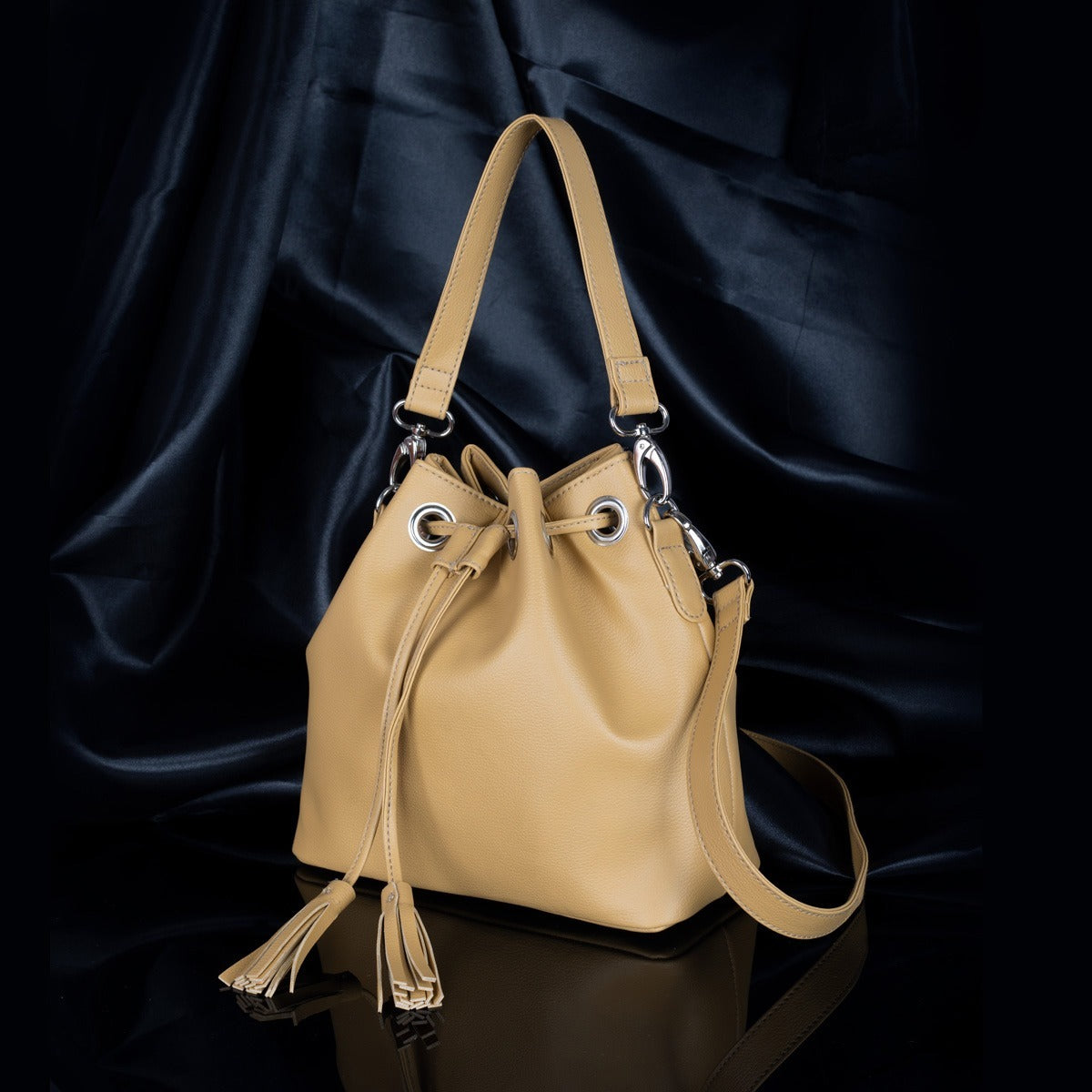 PU Leather Bucket Bag for Women