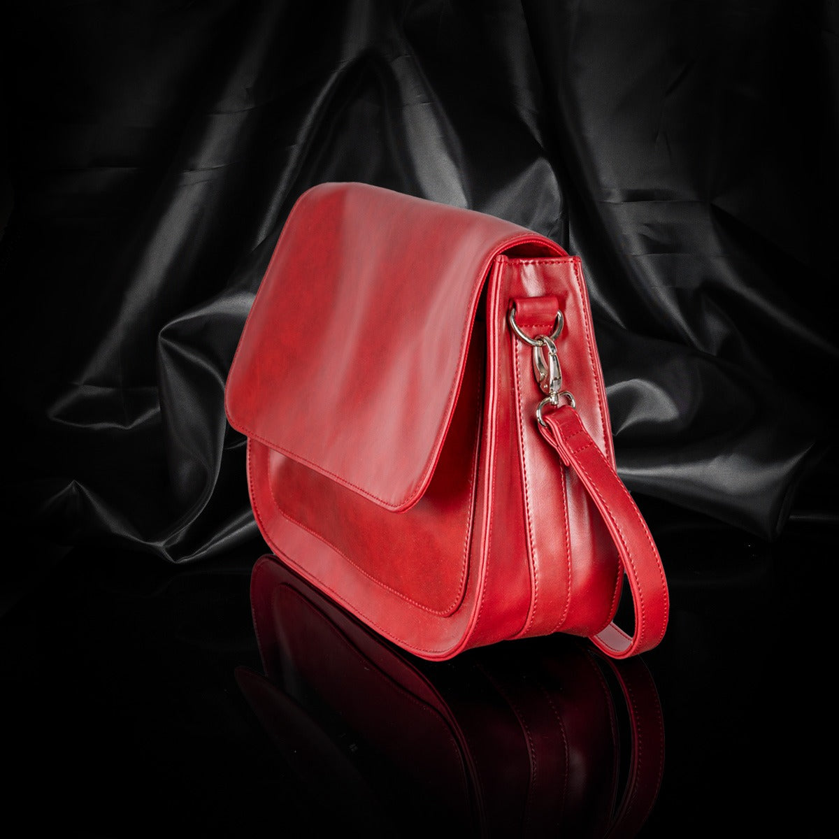 Women's Red PU Leather Handbag