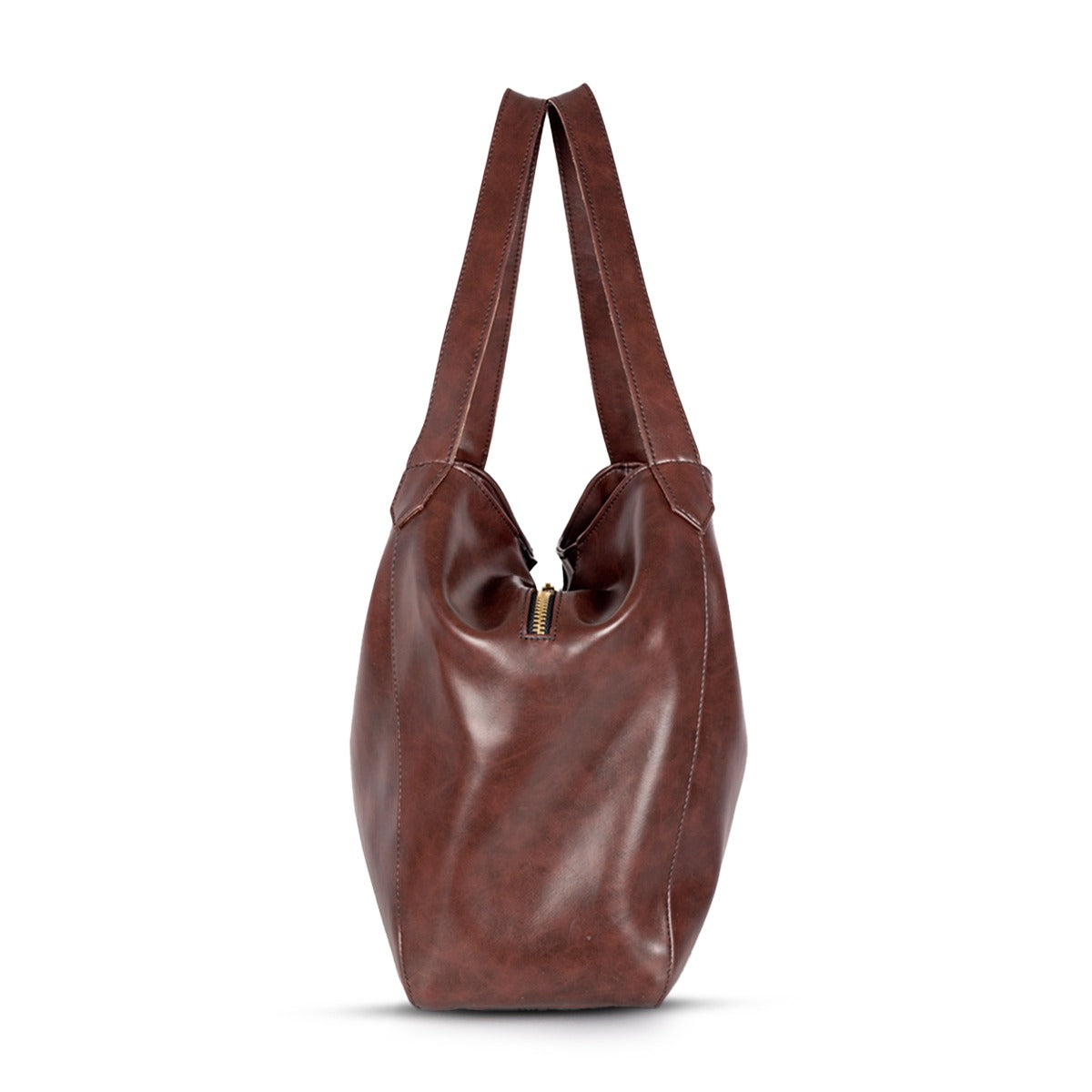 Brown PU Leather Handbag