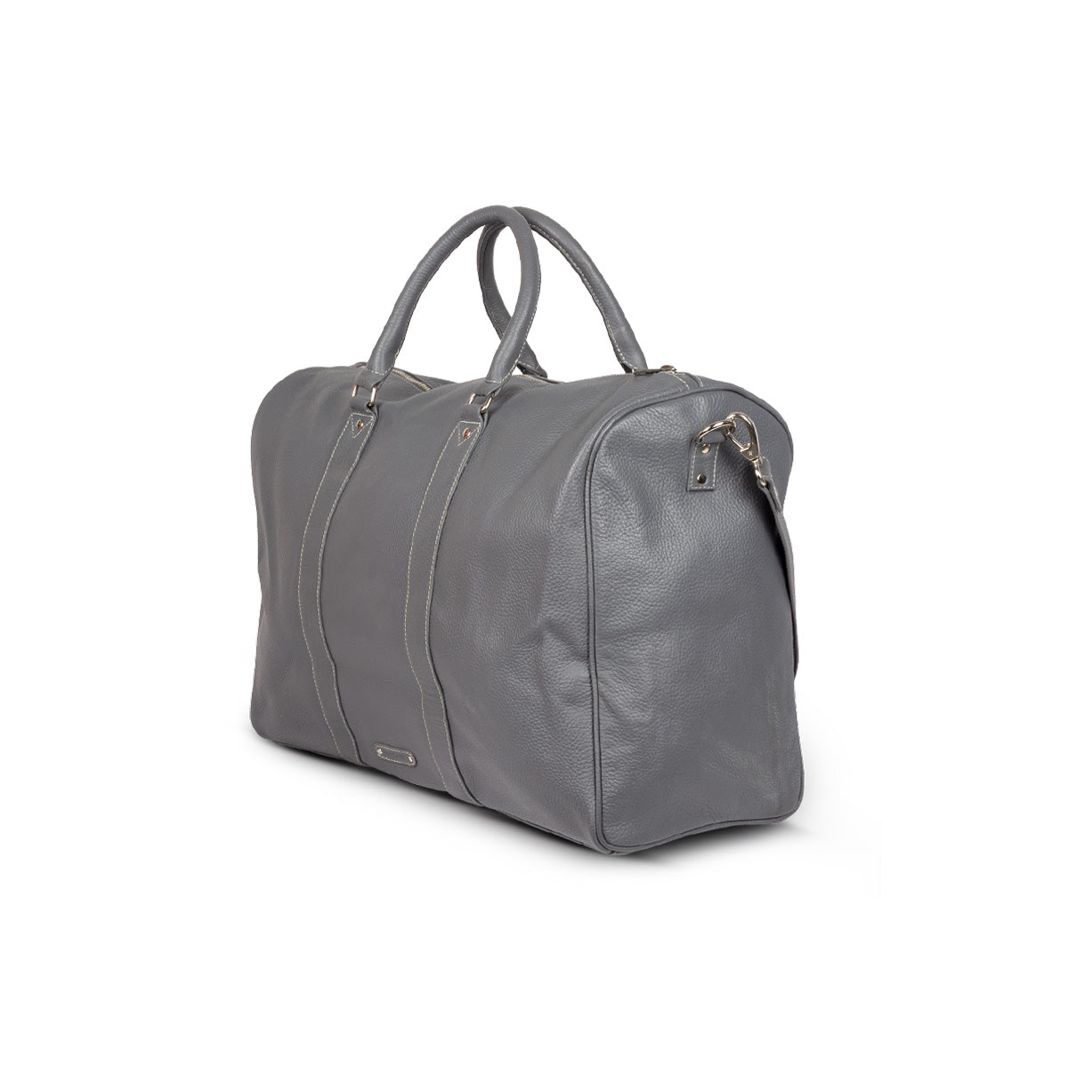 Leather Duffel Bag Grey