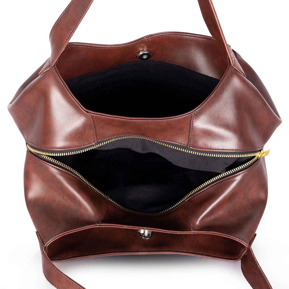 Brown PU Leather Handbag