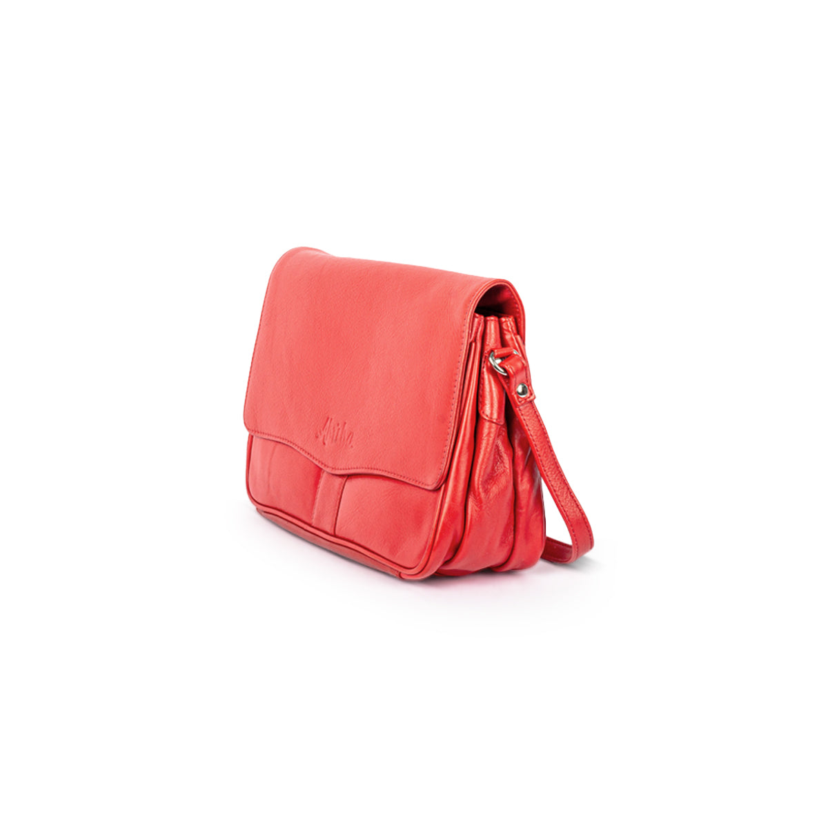 Red Color leather shoulder bag