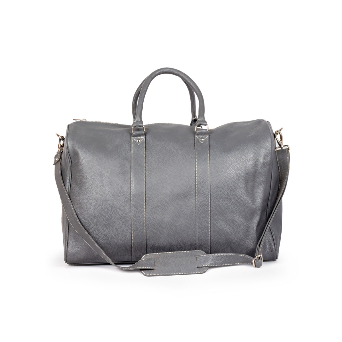 Leather Duffel Bag Grey