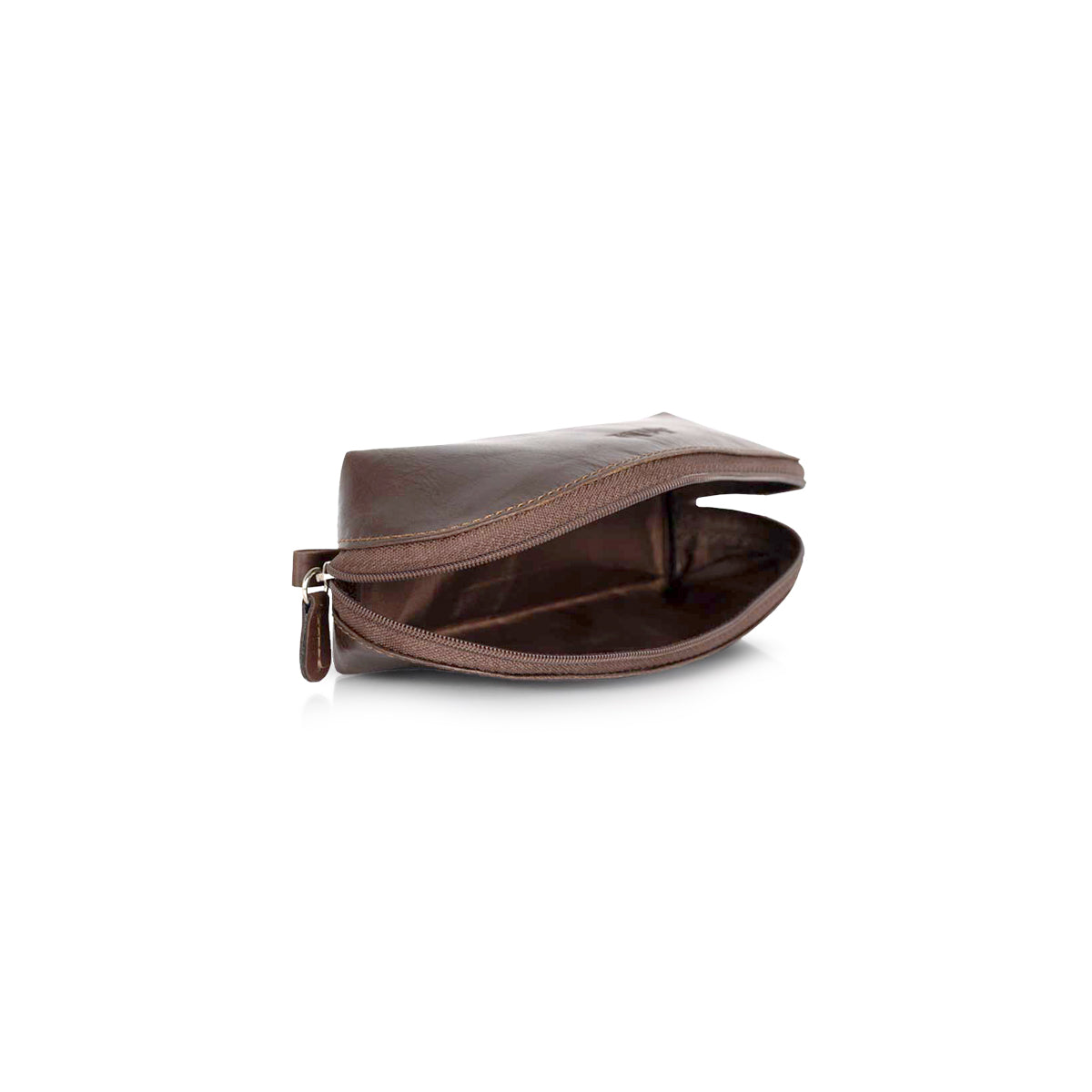 Brown Cosmetic Leather Bag