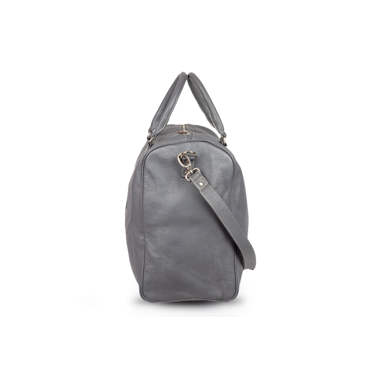 Leather Duffel Bag Grey