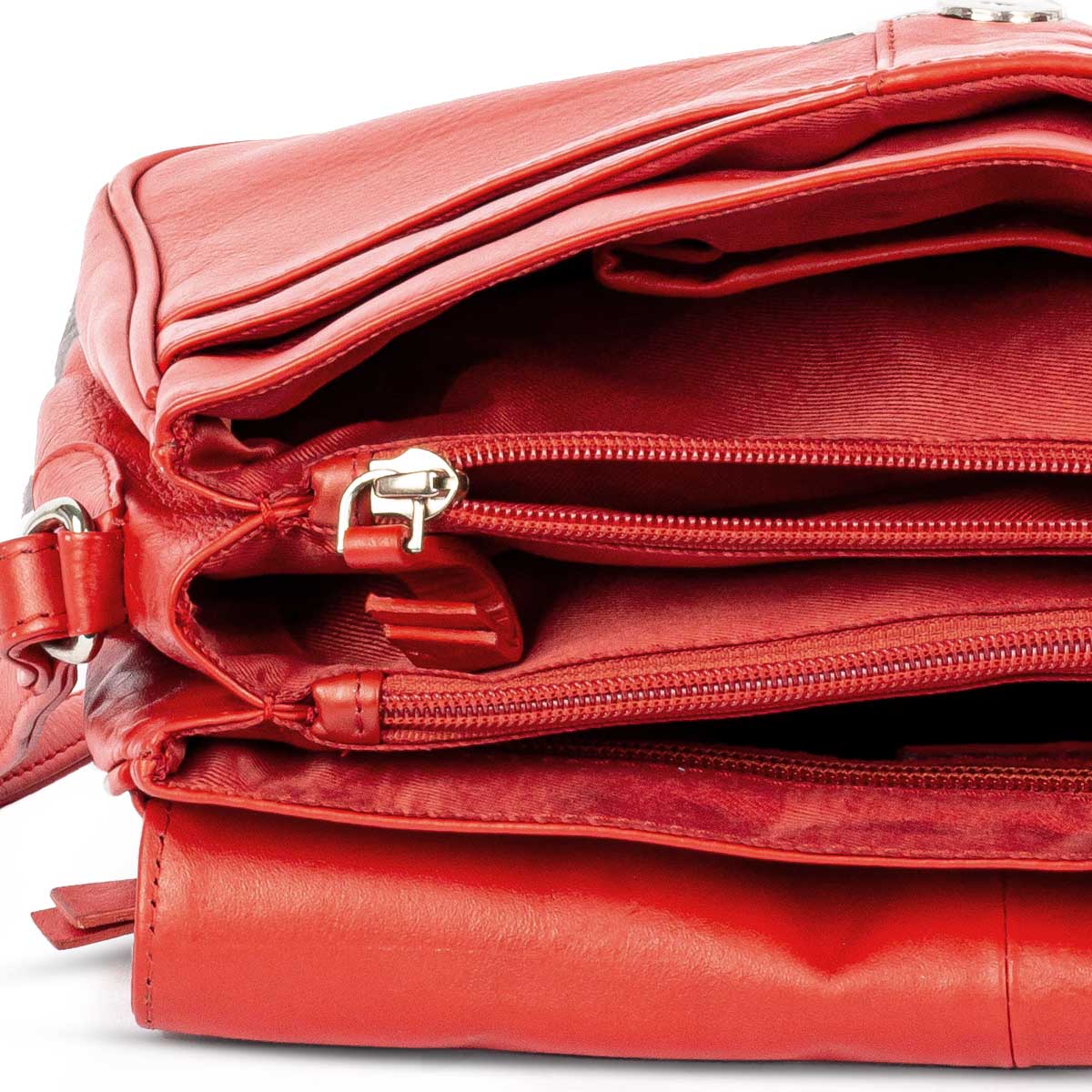 Red Color leather shoulder bag